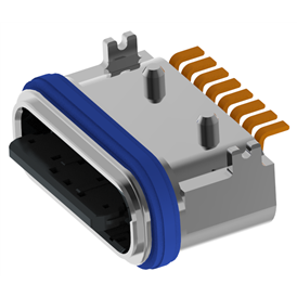 XB-TYP C 8P-1 IPX7 wasserdicht TYP C USB 8P SMD Board wasserdichte Basis L=6.65mm (mit Stahlblech) (U-förmige Zinklegierungsschale exponiert 0.95)